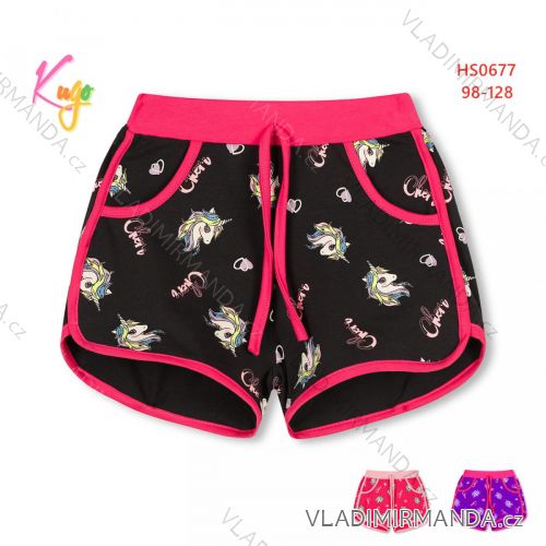 Kraťas shorts with sequins baby teen girl (98-128) KUGO K627