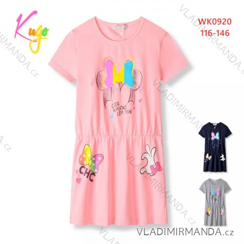 Short Sleeve Dress with Sequins Children Teen Girls (116-146) KUGO BS3279