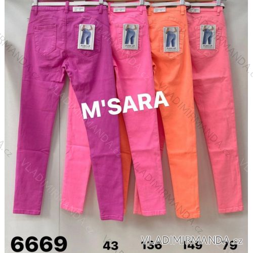 Rifle jeans dlouhé push-up s páskem dámské (XS-XL) M.SARA MSR236669B