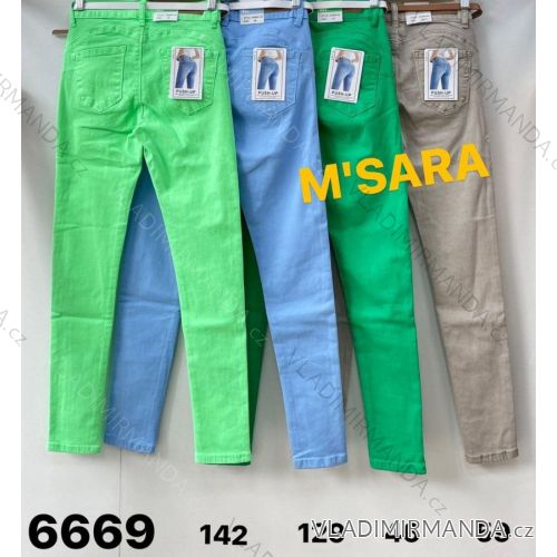 Rifle jeans dlouhé push-up s páskem dámské (XS-XL) M.SARA MSR236669C