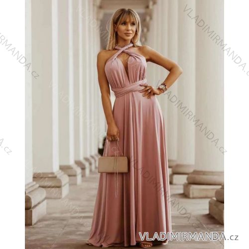 Women's Long Elegant Variable Tie Sleeveless Jumpsuit (S/M ONE SIZE) ITALIAN FASHION IMWE232086