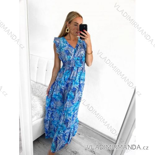 Women's Long Chiffon Short Sleeve Dress (S/M ONE SIZE) ITALIAN FASHION FMPZM23A082-9