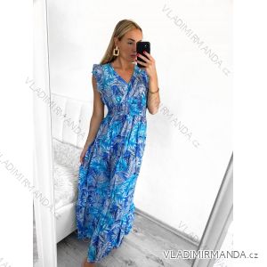 Women's Long Chiffon Short Sleeve Dress (S/M ONE SIZE) ITALIAN FASHION FMPZM23A082-9