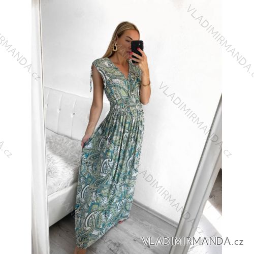 Women's Summer Sleeveless Long Dress (S/M ONE SIZE) ICECOOL AINUOSI FRENCH FASHION FMPZM23023-4