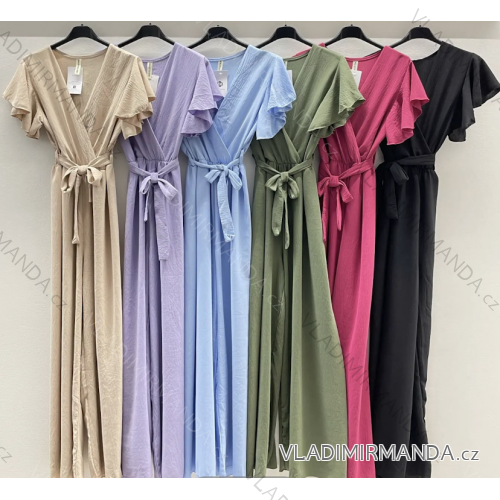 Women's Long Elegant Short Sleeve Dress (S/M ONE SIZE) ITALIAN FASHION IMPDY23HUAW80174