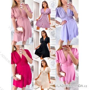 Women's Long Chiffon Short Sleeve Dress (S/M ONE SIZE) ITALIAN FASHION IMWGS231048