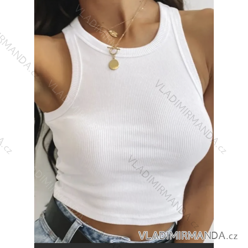 Top croptop bez rukávu dámský (S/M ONE SIZE) ITALSKÁ MÓDA IMPBB24W2027