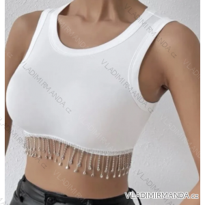 Top croptop bez rukávu dámský (S/M ONE SIZE) ITALSKÁ MÓDA IMPBB24C27271