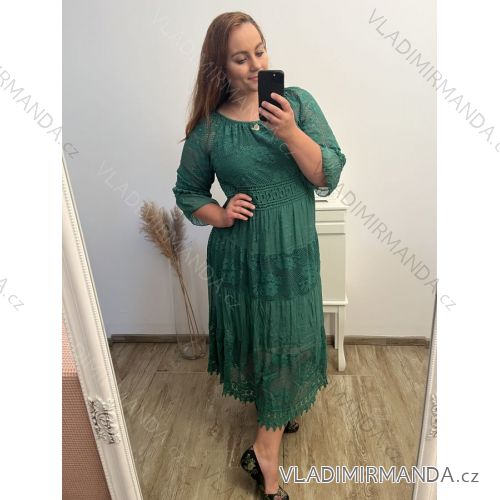 Women's Long Chiffon Short Sleeve Dress (S/M ONE SIZE) ITALIAN FASHION IMWGM23456