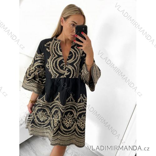 Women's Long Sleeve Summer Shirt Dress (S/M/L/XL ONE SIZE) ITALIAN FASHION IMF23DR3047