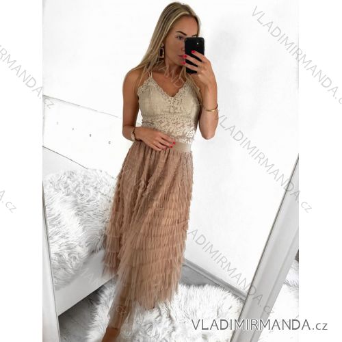 Women's Long Chiffon Short Sleeve Dress (S/M ONE SIZE) ITALIAN FASHION IMWGS231048