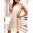 Women's Long Chiffon Short Sleeve Dress (S/M ONE SIZE) ITALIAN FASHION IMWGS231048