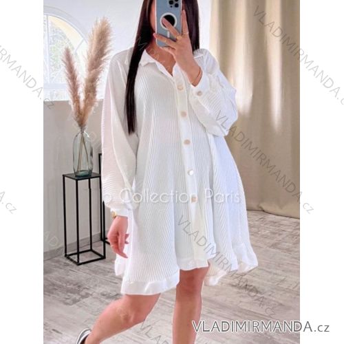 Women's Summer Elegant Shirt Dress Long Sleeve (S/M ONE SIZE) ITALIAN FASHION IMWGB232373