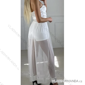 Šaty dlouhé letní elegantní na ramínka dámské (S/M ONE SIZE) ITALSKÁ MÓDA IMPBB23A15602