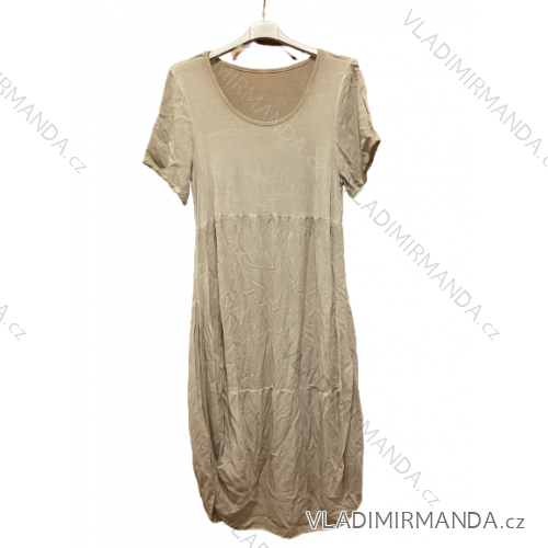 Ladies Oversized Ladies Dress (uni xl-3xl) ITALIAN MODA IM318132 XL/2XL béžová