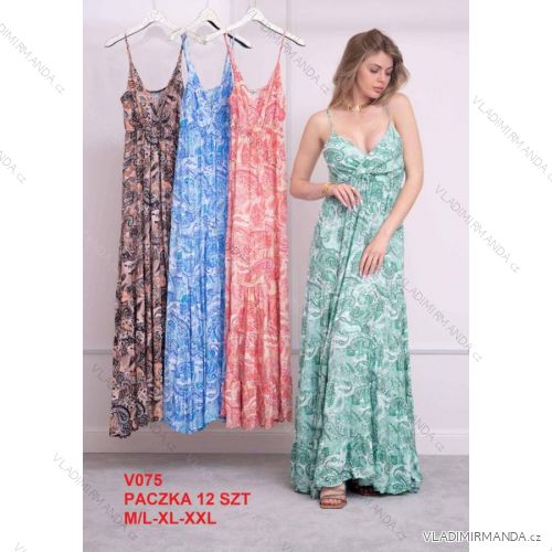 Women's long summer dress with straps (S / M ONE SIZE) ITALIAN FASHION IMWA221623