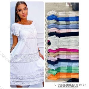 Women's Long Chiffon Short Sleeve Dress (S/M ONE SIZE) ITALIAN FASHION IMWGM23456