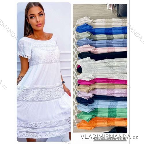 Women's Long Chiffon Short Sleeve Dress (S/M ONE SIZE) ITALIAN FASHION IMWGM23456