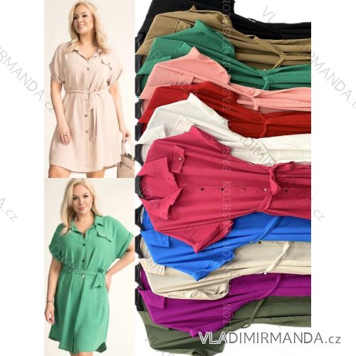 Women's Plus Size Short Sleeve Dress (3XL/4XL ONE SIZE) ITALIAN FASHION IMWT23201