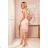 Women's Elegant Summer Lace Sleeveless Dress (S/M ONE SIZE) ITALIAN FASHION IM923050 XL light pink