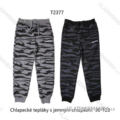 Tepláky s jemným chlupem dětské chlapecké (98-128) WOLF T2377