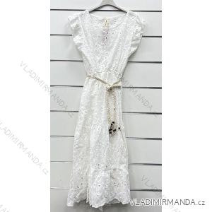 Women's Summer Boho Lace Belt Short Sleeve Dress (S/M ONE SIZE) ITALIAN FASHION IMWP232487