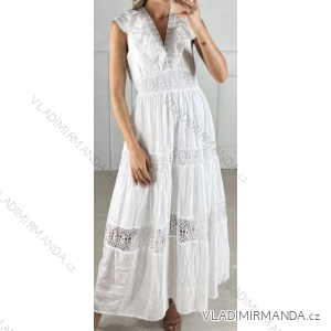 Women's Long Lace Summer Sleeveless Dress (S/M ONE SIZE) ITALIAN FASHION IMPBB234822ml