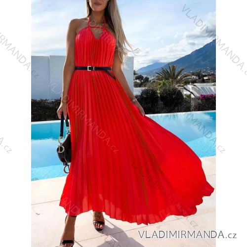 Women's long sleeveless summer dress (S / M ONE SIZE) ITALIAN FASHION IMD21551