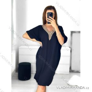 Šaty letní oversize krátký rukáv dámské (S/M ONE SIZE) ITALSKÁ MÓDA IM3233348/DU