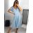 Women's Lace Cotton Short Sleeve Dress (S/M ONE SIZE) ITALIAN FASHION IMM23M7267 S/M Light blue