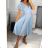 Women's Lace Cotton Short Sleeve Dress (S/M ONE SIZE) ITALIAN FASHION IMM23M7267 S/M Light blue