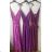 Long summer satin dress with straps women with belt (UNI S / M) ITALIAN FASHION IMM22INFINITE