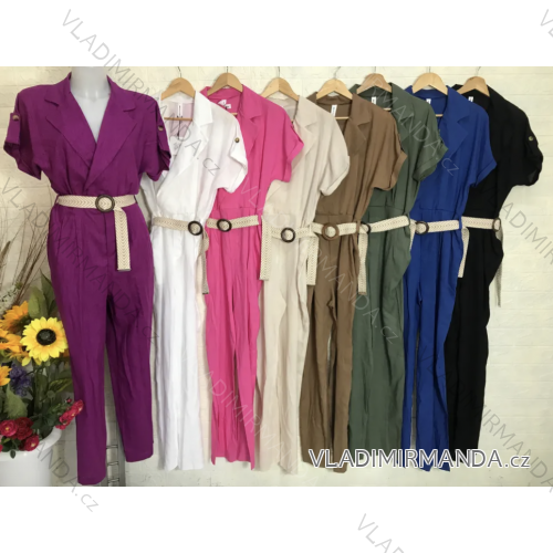 Women's Long Elegant Belt Short Jumpsuit (S/M ONE SIZE) ITALIAN FASHION IMPGM238095