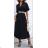 Summer Long Shirt Short Sleeve Women's Dress (S / M ONE SIZE) ITALIAN FASHION IMWB222483 S/M black