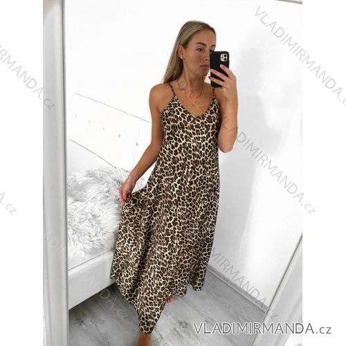 Long summer dress with straps for women (S/M ONE SIZE) ITALIAN FASHION IMM23M2886H