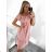 Women's elegant party long sleeve dress (S/M ONE SIZE) ITALIAN FASHION IM322282 S/M Old-pink