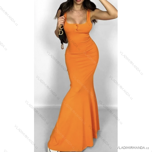 Women's long summer elegant dress with straps (S/M ONE SIZE) ITALIAN FASHION IMPLP2372971075