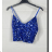 Women's Sparkly Sequin Strap Crop Top (S/M ONE SIZE) ITALIAN FASHION IMPBB24O2150