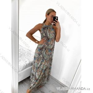 Women's summer icecool sleeveless long dress (S/M/L ONE SIZE) ITALIAN FASHION IMM22M2942-13/DUR