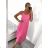 Women's Long Summer Chiffon Dress With Shoulder Strap (S/M ONE SIZE) ITALIAN FASHION IMWY231796