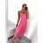 Women's Long Summer Chiffon Dress With Shoulder Strap (S/M ONE SIZE) ITALIAN FASHION IMWY231796