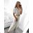 Women's Long Lace Shirt Dress Cotton With Belt Short Sleeve (S/M ONE SIZE) ITALIAN FASHION IMWGB231815