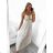 Women's Long Summer Boho Lace Strapless Dress (S/M ONE SIZE) ITALIAN FASHION IM823016