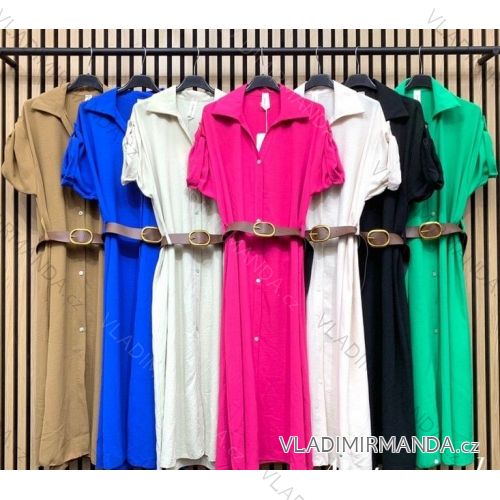 Women's Long Chiffon Short Sleeve Dress (S/M ONE SIZE) ITALIAN FASHION IMWGS231048