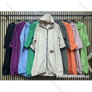 Kabát parka větrovka šusťák na zip s kapucí dlouhý rukáv dámská (S/M ONE SIZE) ITALSKÁ MÓDA IMWCA232675