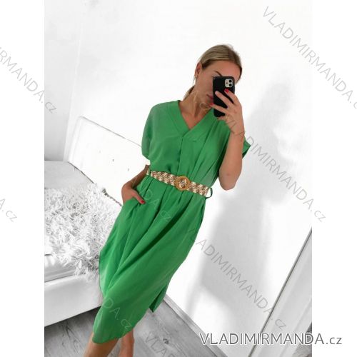 Summer Midi Short Sleeve Summer Dress (S / M / L ONE SIZE) ITALIAN FASHION IMWA222563