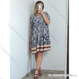 Šaty košilové oversize krátký rukáv dámské nadrozměr (XL/2XL ONE SIZE) ITALSKá MODA IM723005/DUR