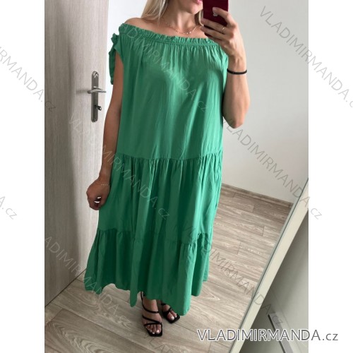 Šaty letní bez rukávů dámské (S/M ONE SIZE) ITALSKá MóDA IM823001/DU S/M zelená