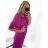 Women's elegant party long sleeve dress (S/M ONE SIZE) ITALIAN FASHION IM322282 S/M fuchsia