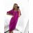 Women's elegant party long sleeve dress (S/M ONE SIZE) ITALIAN FASHION IM322282 S/M fuchsia